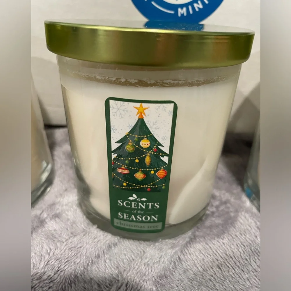 Set of 3-Christmas Soy Candles-‎ Fraser Fir, Candy Cane, Christmas Cookie